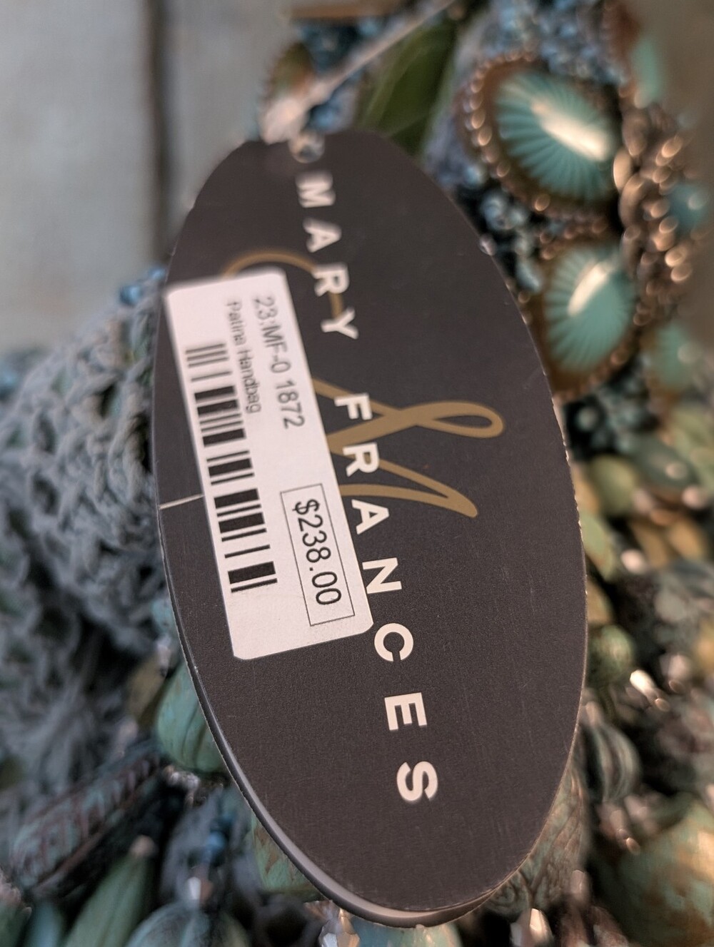 NWT Mary Frances 1872 Patina Turquoise Beaded Women’s Wristlet Bag - Picture 9 of 16